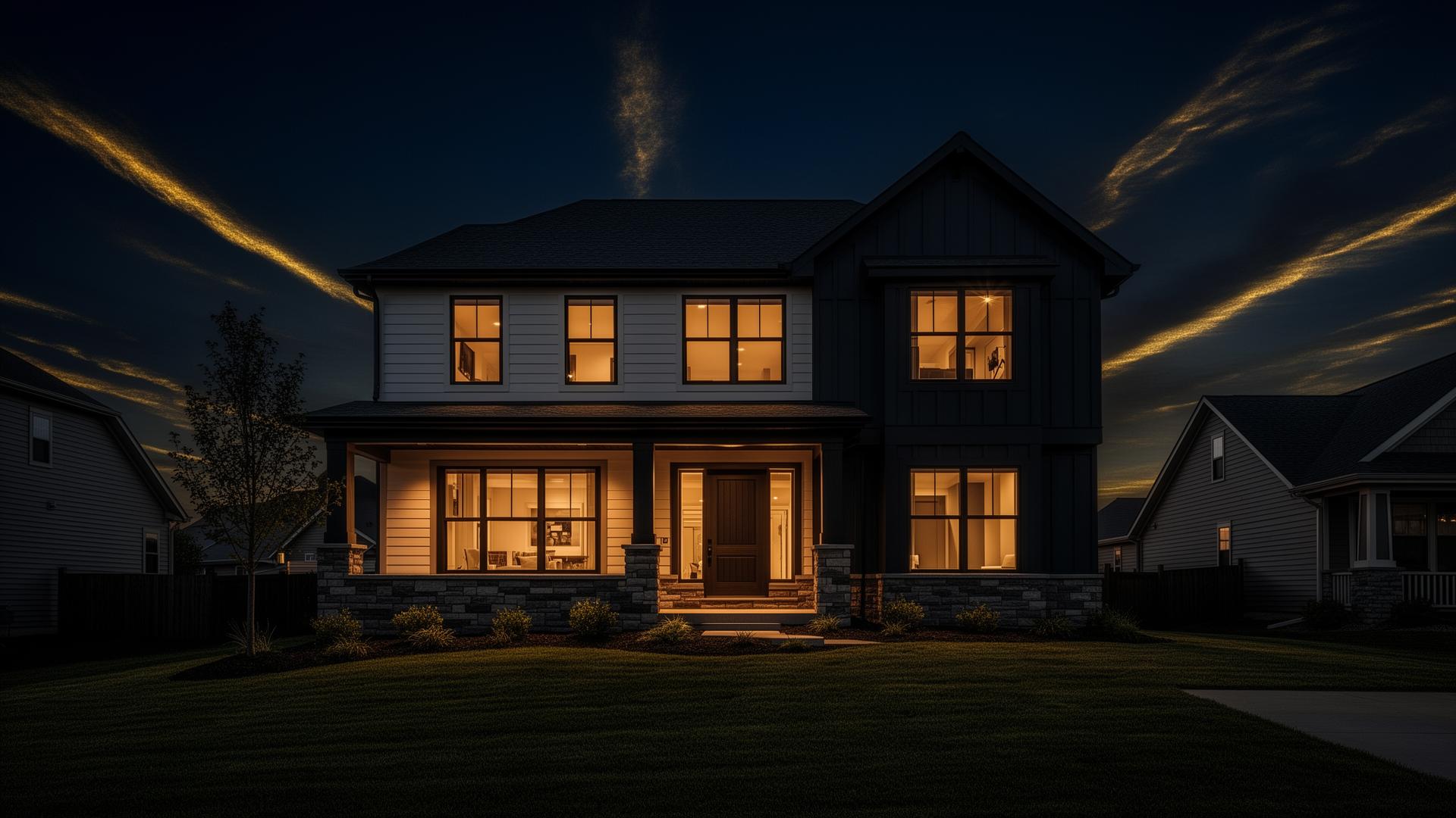 Renovated Wisconsin home at dusk